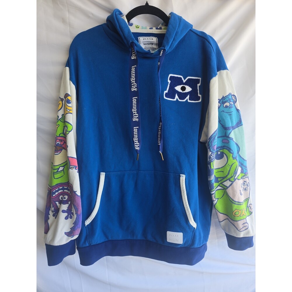 Loungefly Disney Pixar Monsters Inc. University M.U. Unisex Hoodie Size Large